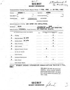 CIA recruit Alfrēds Riekstiņš radio operation test evaluation document