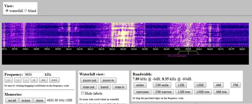 uTwente WebSDR AM Radio Station Example